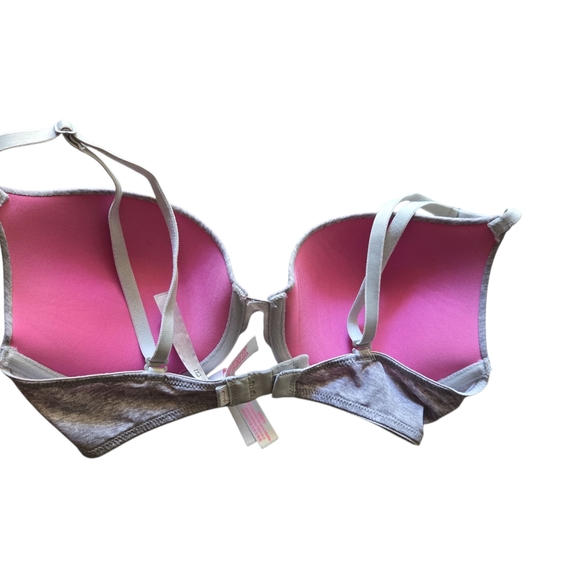 PINK Victoria's Secret Wear Everywhere Push Up Heather Gray Bra ~32D - Picture 3 of 10
